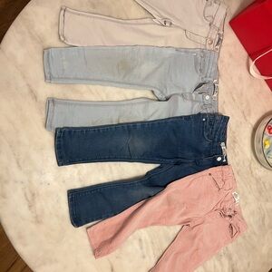 Zara baby 2-3 yo Denim Jeans Set - Blue, Pink, Light Blue